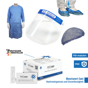 MEDsan Antigentest komplett Paket Schutzausrüstung Bundle